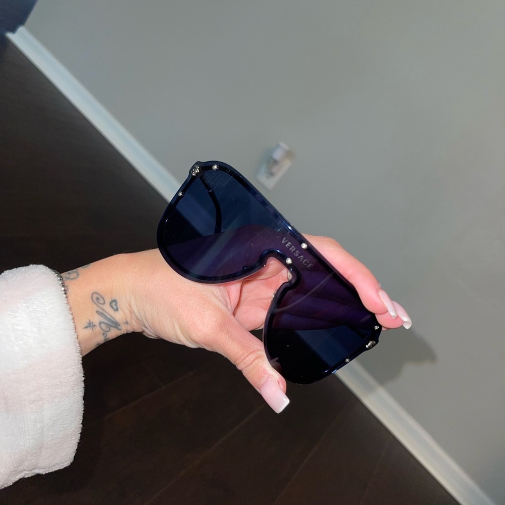 Versace Blue shield sunglasses
